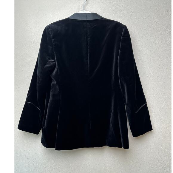 NWT Alexa Chung Velvet Tuxedo Blazer Black Women’s US 10 Satin Lapel - Picture 5 of 14